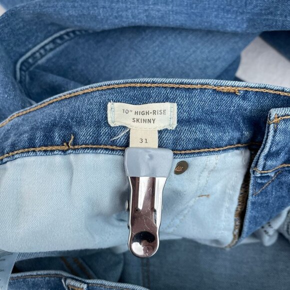 Madewell 10" High-Rise Skinny Jeans in Dewitt Wash Button-Front Denim Women 31‎ - Picture 9 of 16